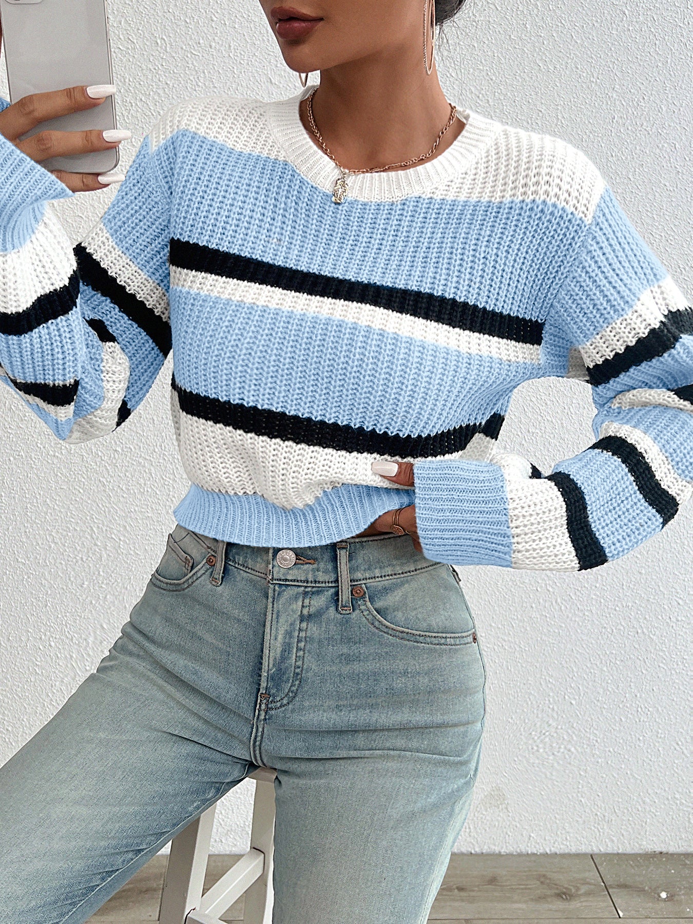 Streetwave Knit Sweater Crewneck For Women Oversized
