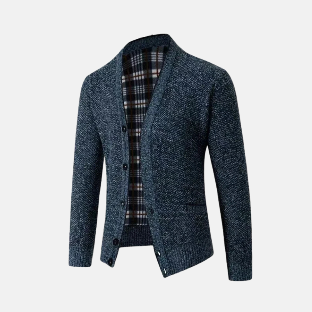 Men's Knitted Cardigan Wool Blend Slim Fit V Neck Button Front Pockets Casual Sweater For Men Street-Wave