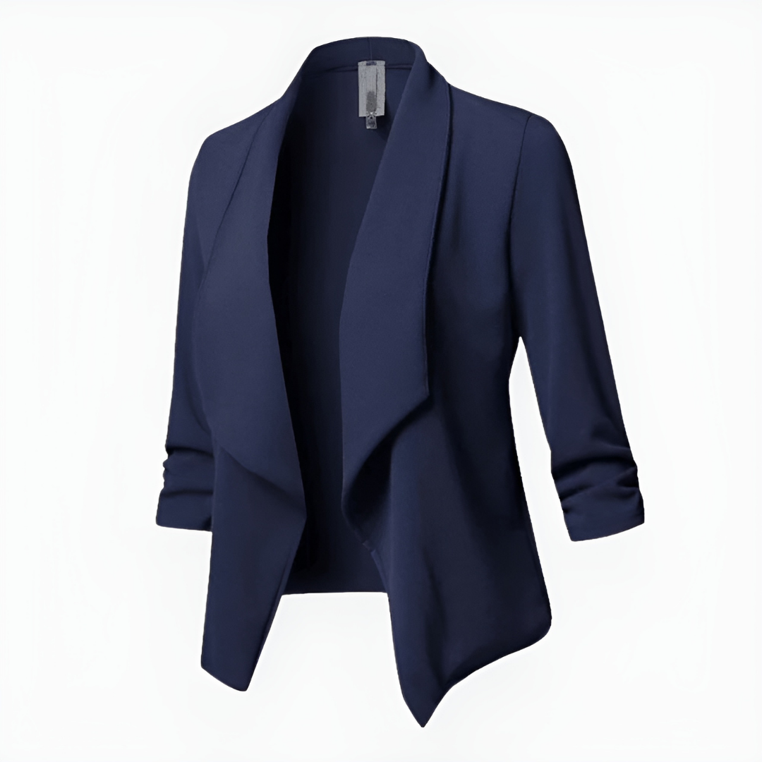 Street-Wave Women's Asymmetric Front Blazer Long Sleeve For Chic Professional Style