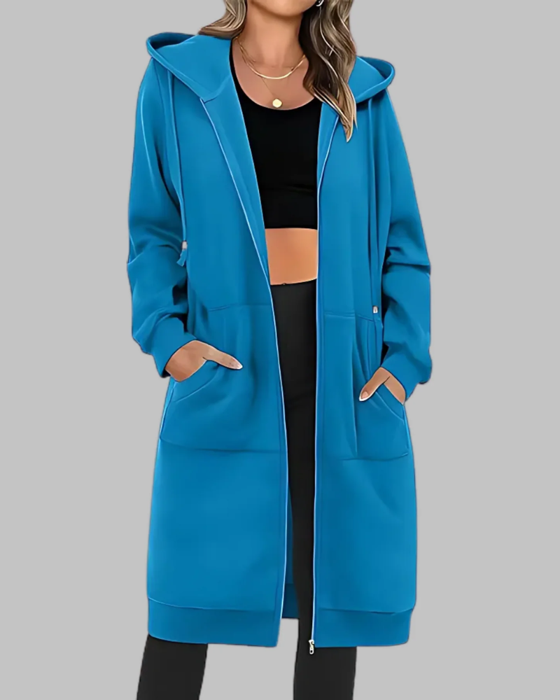 Streetwave Oversized Zip Up Long Jacket For Women Comfort And Layering Essentials