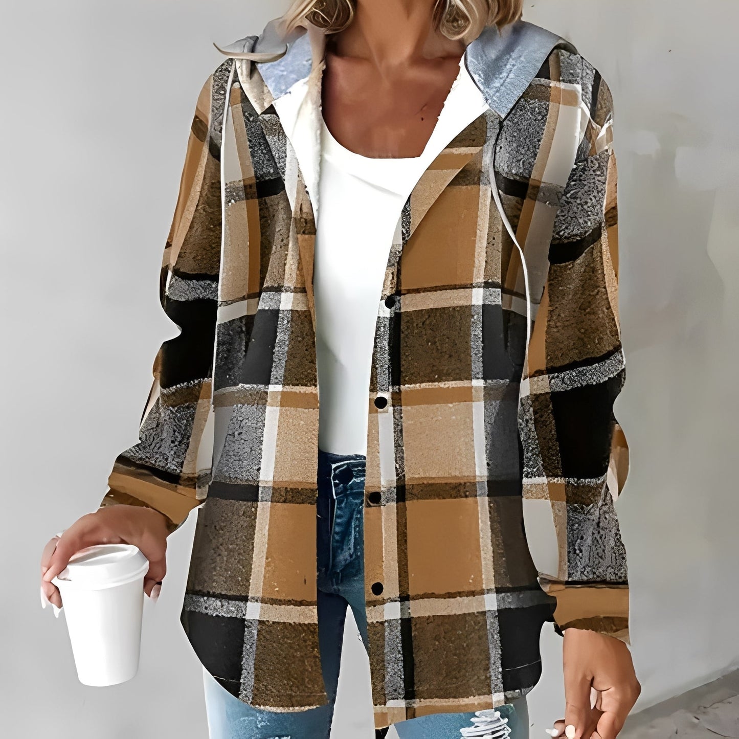 Street-Wave Womens Cozy Hooded Jacket For Cold Weather Soft Warm Fabric Relaxed Fit