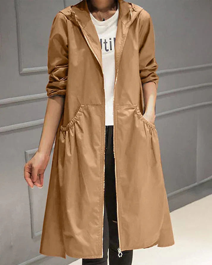 Street-wave Women Long Coat Warm Cozy Comfort With Practical Pockets Chic Outerwear