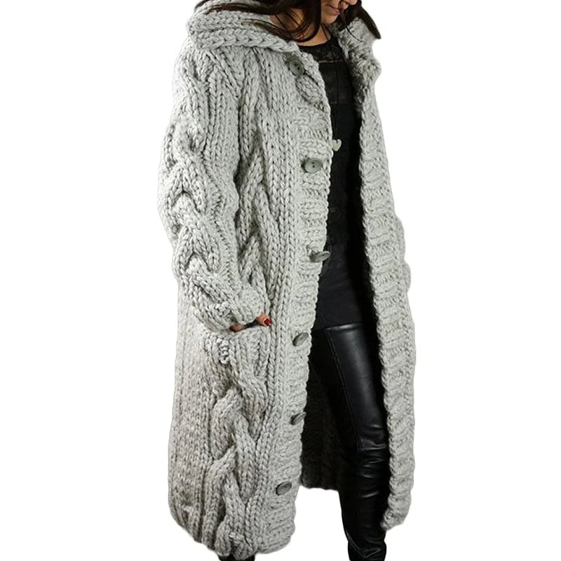 Street-wave Ultra Soft Chunky Knit Cardigan For Women Pink Cozy Luxury Outerwear