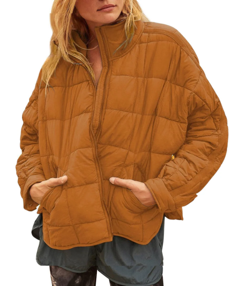 Street Wave Lightweight Compact Zip Puffer Jacket For Women Cloudlike Warmth And Modern Comfort
