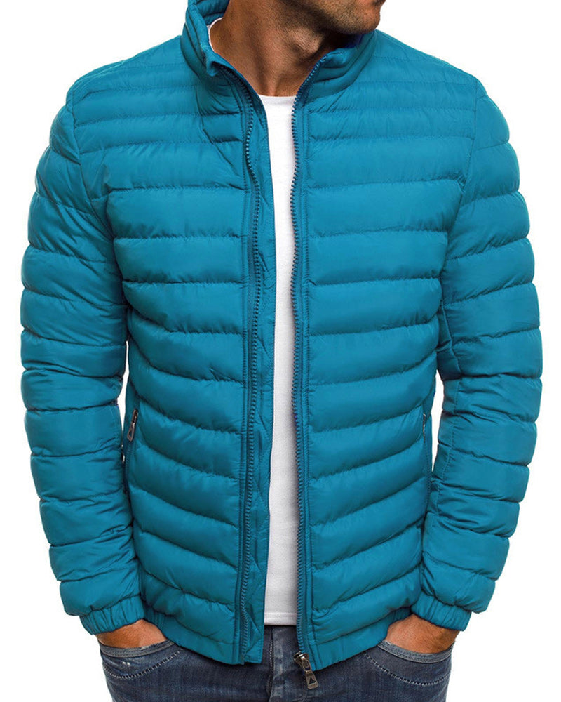 Street-Wave Puffer Jacket With Stand-Up Collar For Men Cozy Warmth Modern Fit In Multiple Colors