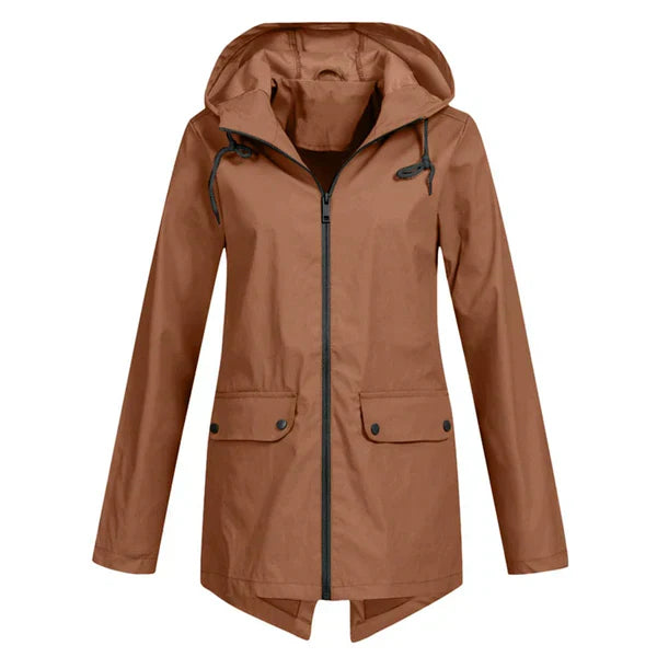Street-wave Hooded Rain Jacket For Women Lightweight Breathable Waterproof Coat For Work And Leisure