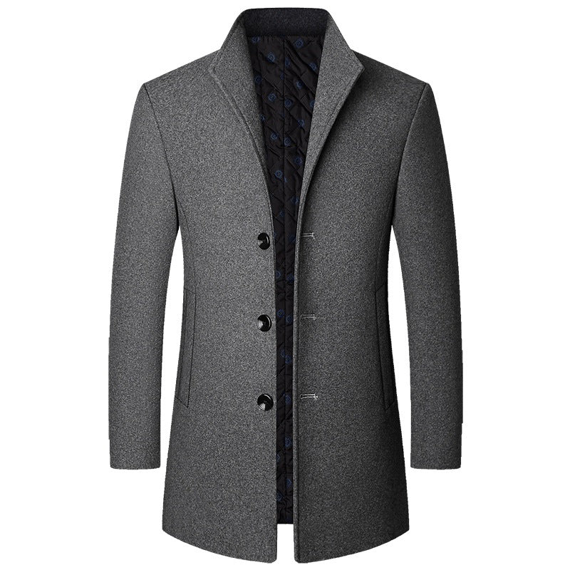 Street-Wave Men's Elegant Long Wool Coat for Timeless Style and Warmth, Premium Quality