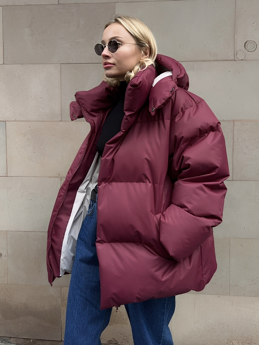 Street-wave Women's Cozy Puffer Jacket Warmth With Soft Insulation And Practical Pockets