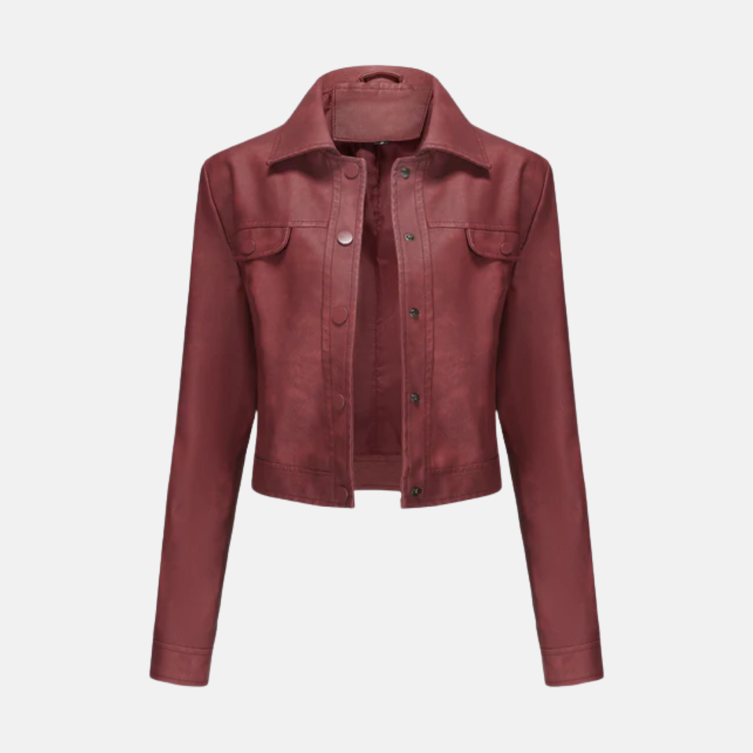 Street Wave Women's Cropped Jacket For Chic Women With Woven Texture