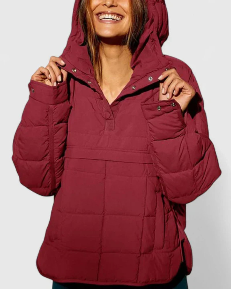 Street-Wave Puffer Pullover Jacket for Women, Cozy Warmth With Modern Casual Style