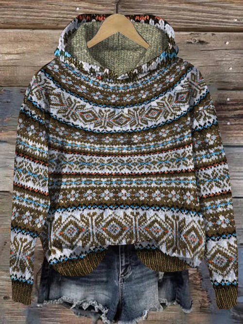 Street Wave Norwegian Knit Sweater For Women Warm Cozy Scandinavian Wool Timeless Chic