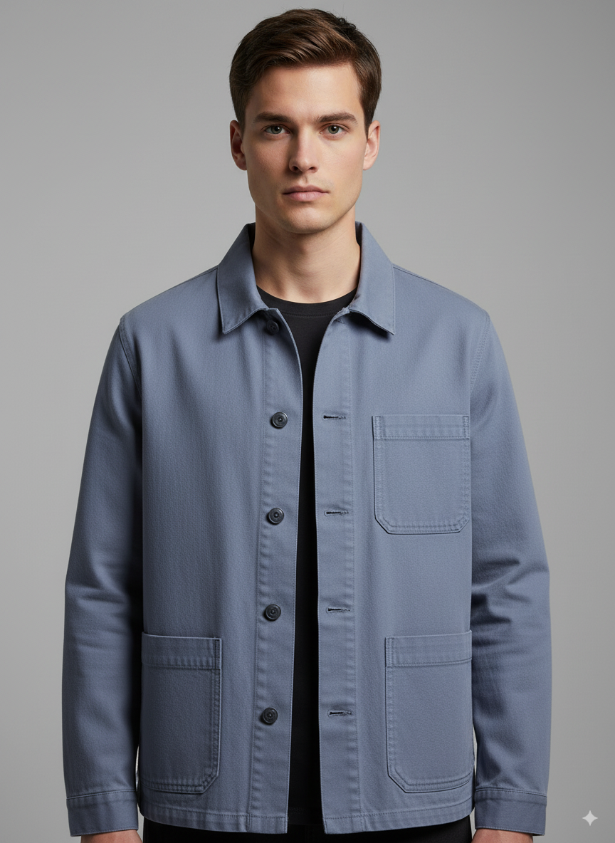 Street-Wave Nordisk Flair Mens Casual Jacket With Button Front Chest Pocket Relaxed Fit
