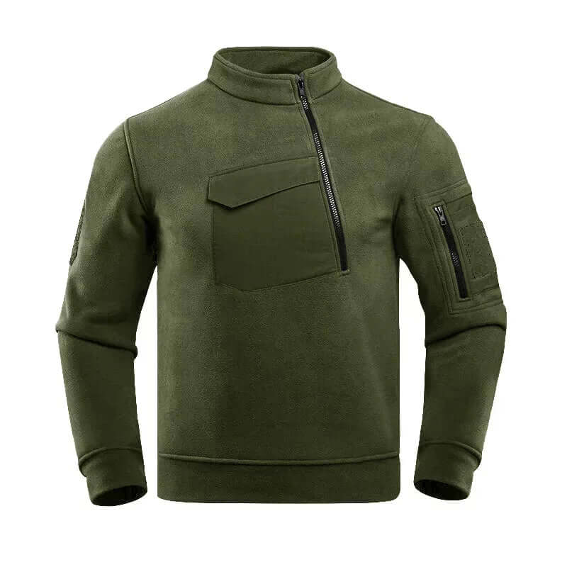Street-wave Tactical Fleece Jacket For Men With Rugged Warmth And Mobility For Outdoor Adventurers