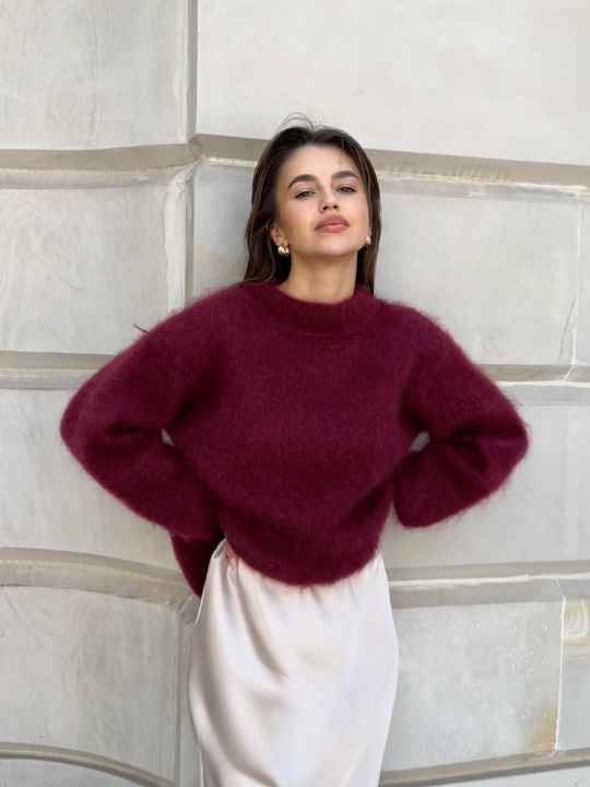 Street Wave Soft Mohair Knit Sweater For Cozy Comfort Oversized Minimalist Pullover For Women