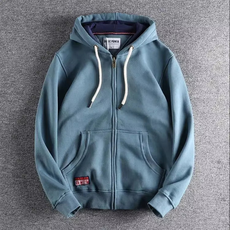 Oscar Cotton Zip Up Hoodie With Relaxed Fit For Men By Street-Wave Soft Fleece Everyday Casual Comfort