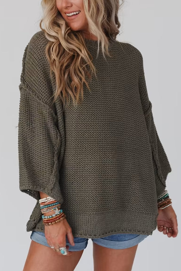 Street-Wave Cozy Knit Pullover With Round Neck For Everyday Comfort Women Casual Wardrobe Essential