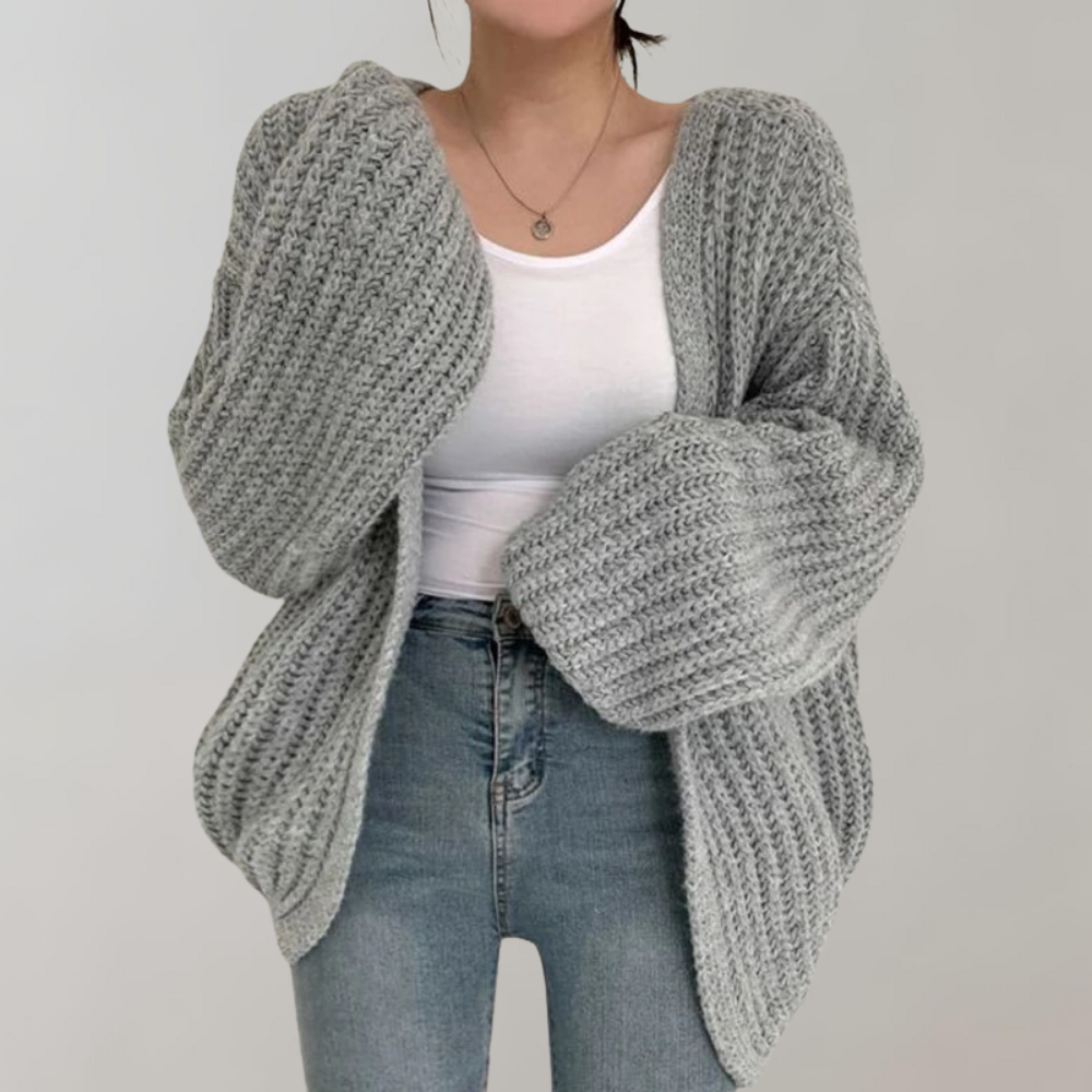 Street-wave Chunky Knit Cardigan For Women Soft Cozy Winter Warmth Relaxed Fit Everyday Wear