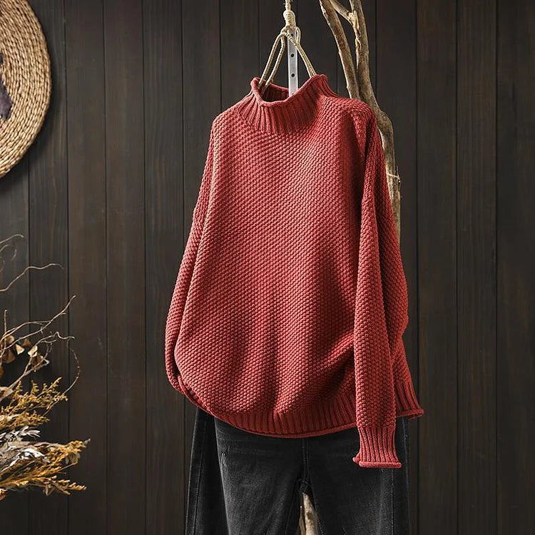Street-wave Knit Turtleneck Sweater For Women And Men Cozy Colorful Rollneck Pullover