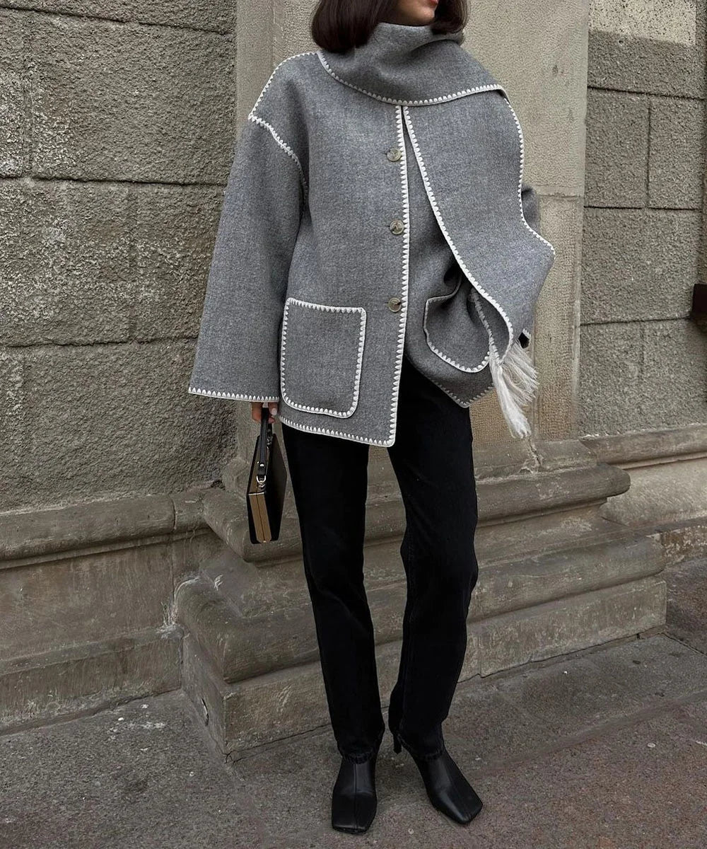 Street-wave Hepburn Style Wool Coat With Teddy Fabric Cozy Warmth For Women Everyday Luxury