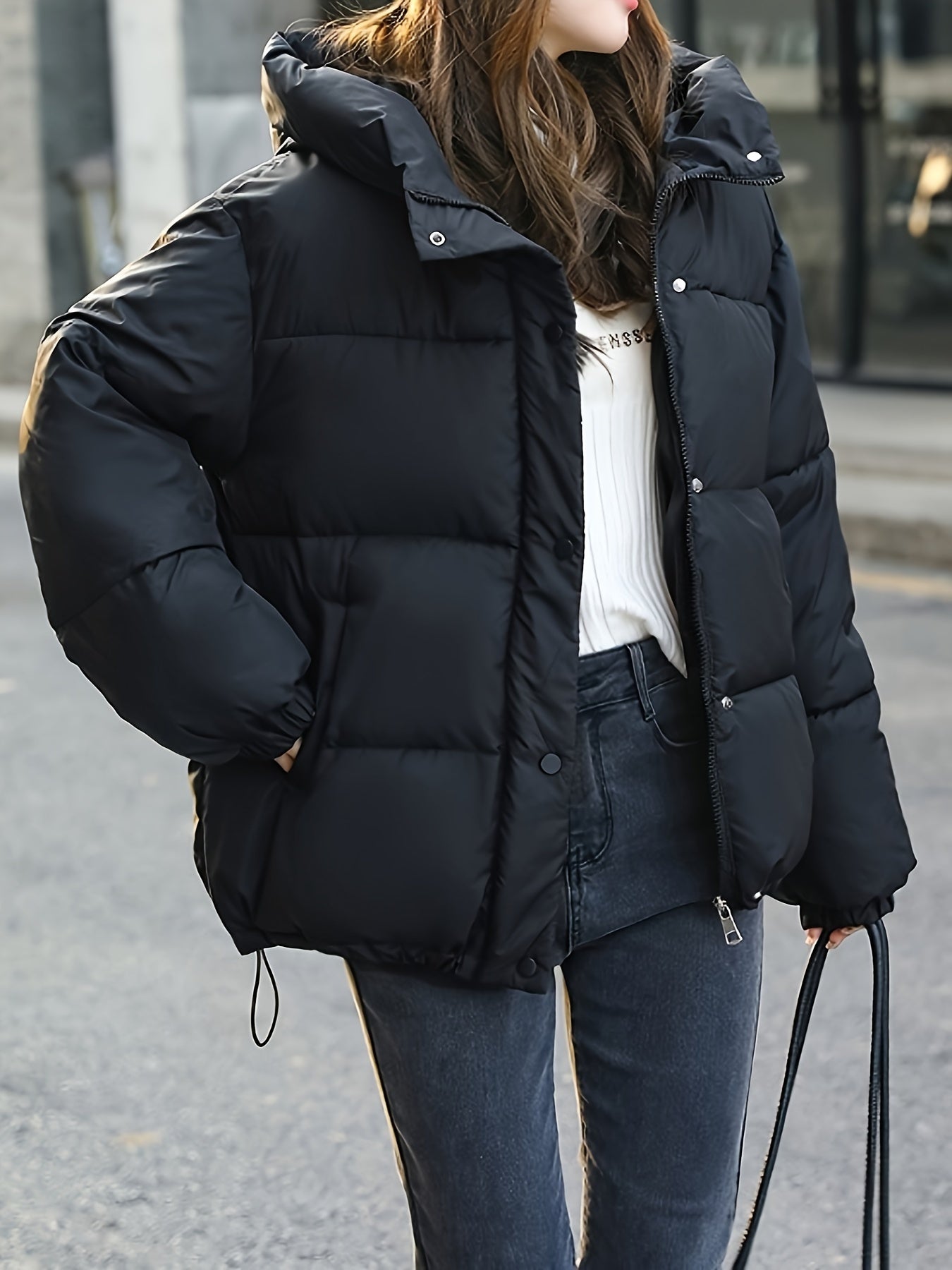 Street-wave Women Puffer Jacket - Lightweight Quilted Warmth, High Collar, Zip Front