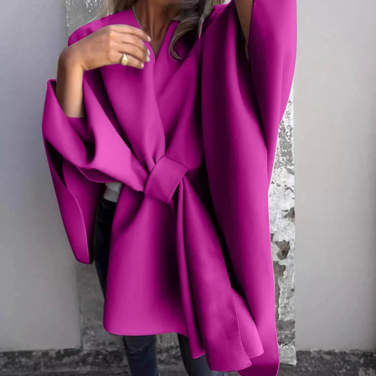 Street-Wave Batwing Sleeve Oversized Knit Cardigan For Women Soft Fleece Warmth Cozy Layering
