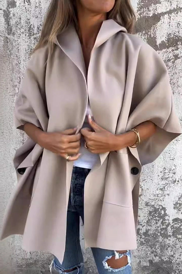Street-wave Oversized Cape Coat For Women Effortless Style And Lightweight Comfort