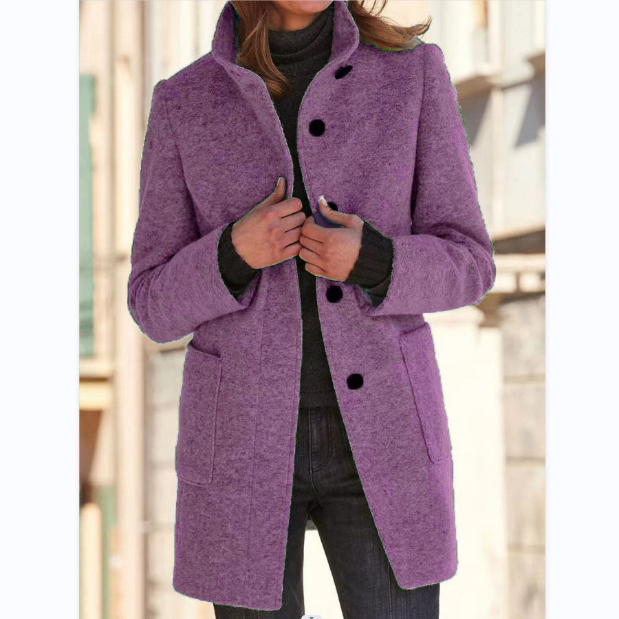 Street-wave Retro Windbreaker For Women With Long Sleeves Warm Timeless Style Coat