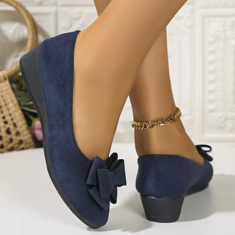 Streetwave Kelsey Bowknot Wedge Heels For Women Minimalist Everyday Comfort And Elegant Style