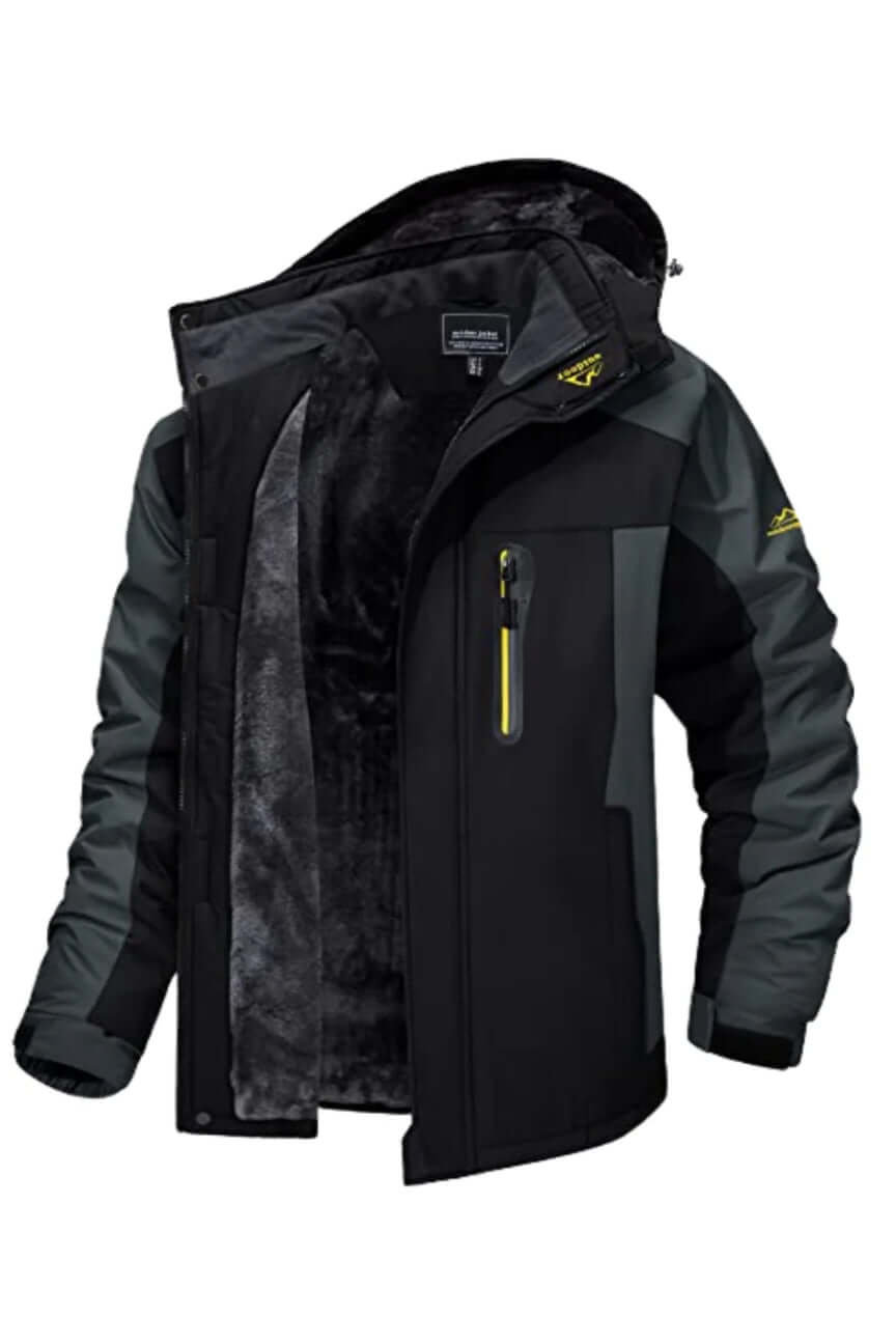 Street-wave Men Waterproof Fleece-Lined Winter Jacket For Outdoor Adventures And Everyday Comfort