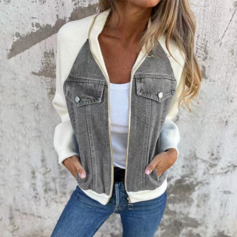 Streetwave Women Denim Jacket With Cozy Fleece Lining For All Season Casual Chic Artful Style