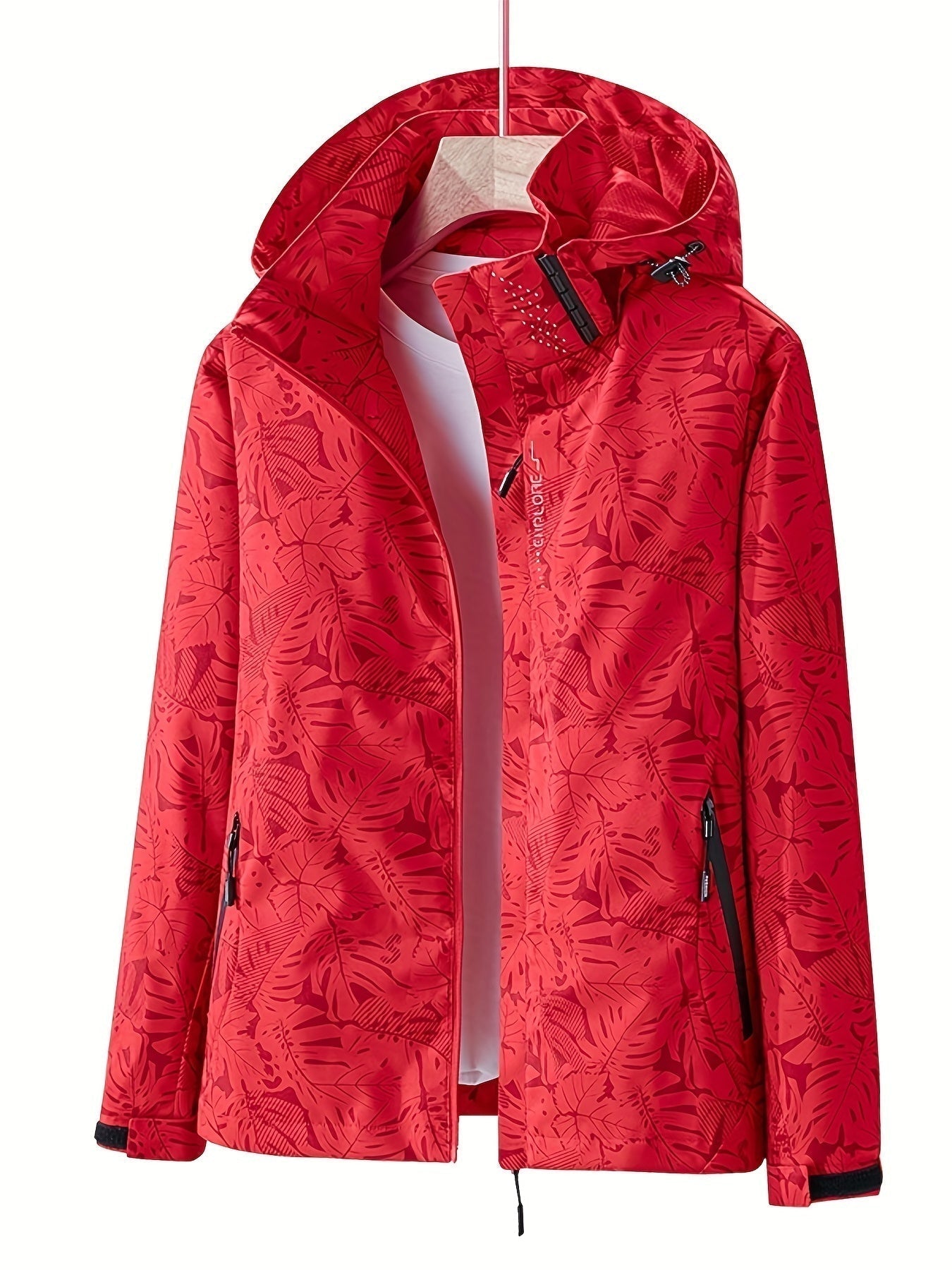 Street-wave Waterproof Women Jacket With Hood Chic Rain Outerwear For Women Everyday Wear