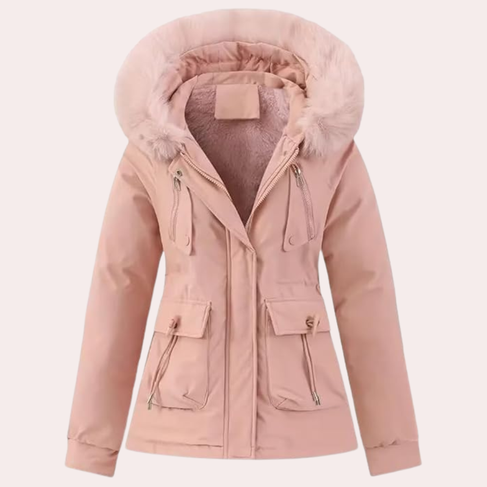 Street-wave Womens Winter Jacket With Hood And Warm Lining Tailored Fit Cozy Cold Weather Coat