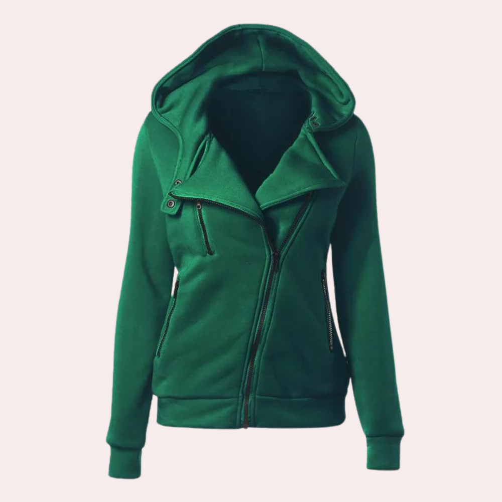 Street-wave Irregular Hooded Jacket for Women Warm Modern Streetwear Essential Must Have