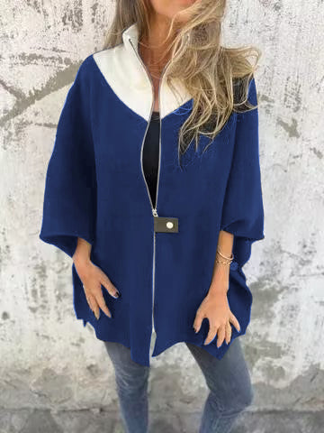 Street-wave Womens Relaxed And Stylish Jacket With Contrast Collar For Everyday Confidence