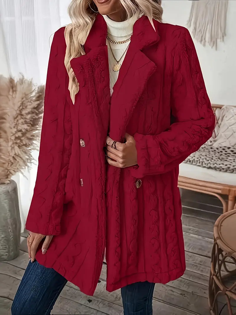 Street-Wave Thermal Coat For Women Soft Cozy Warmth With Long Sleeves Chic Outerwear