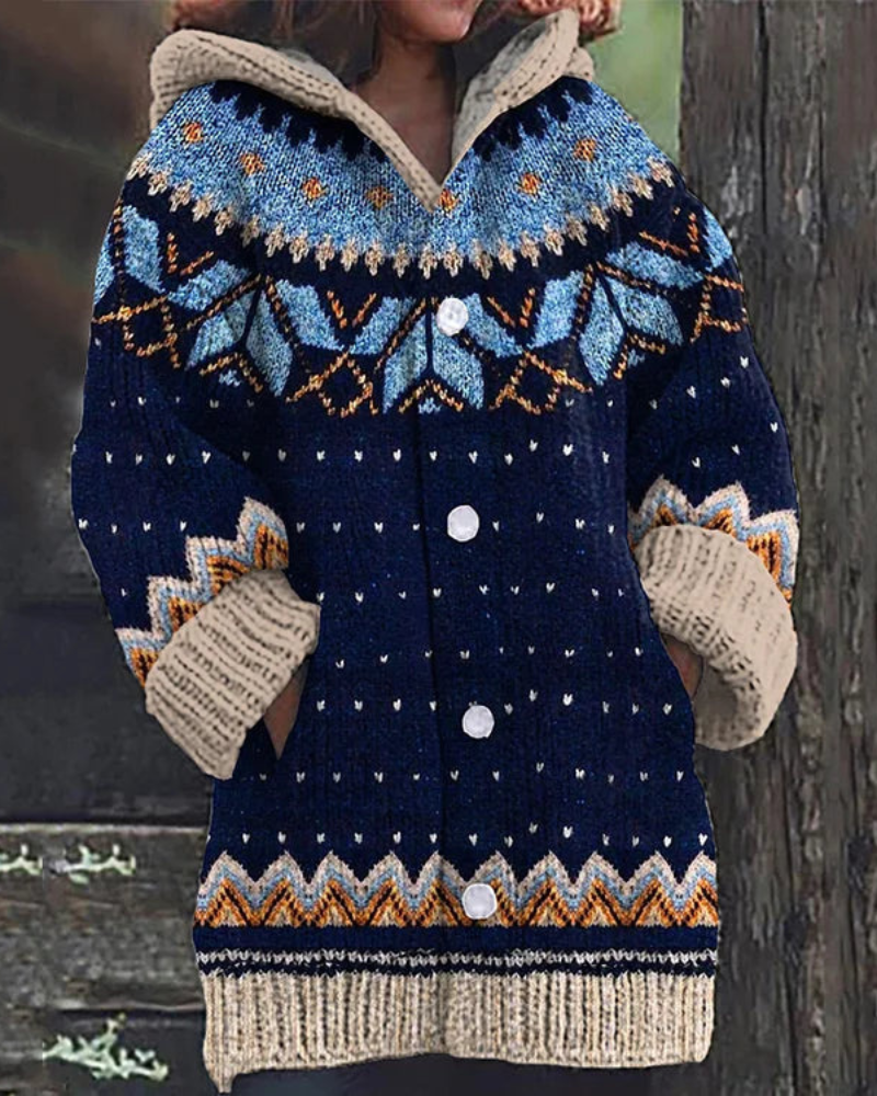 Street-Wave Cozy Eco Warm Hooded Winter Cardigan For Women, Soft Knit Comfort Everyday