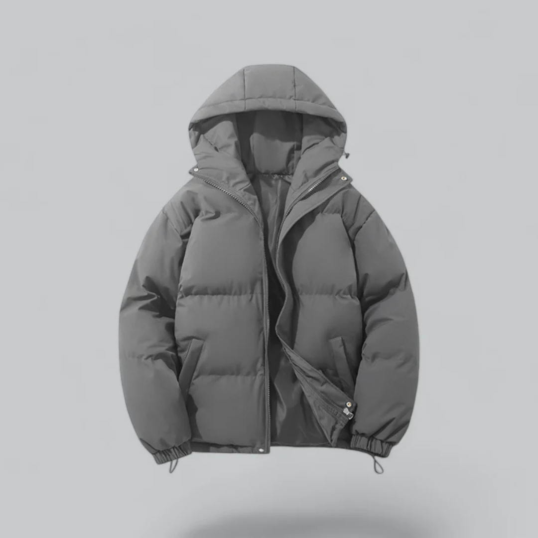 Street-Wave Winter Down Jacket With Hood And Zip Closure, Ultra Warm Puffer Coat For Men Timeless Design