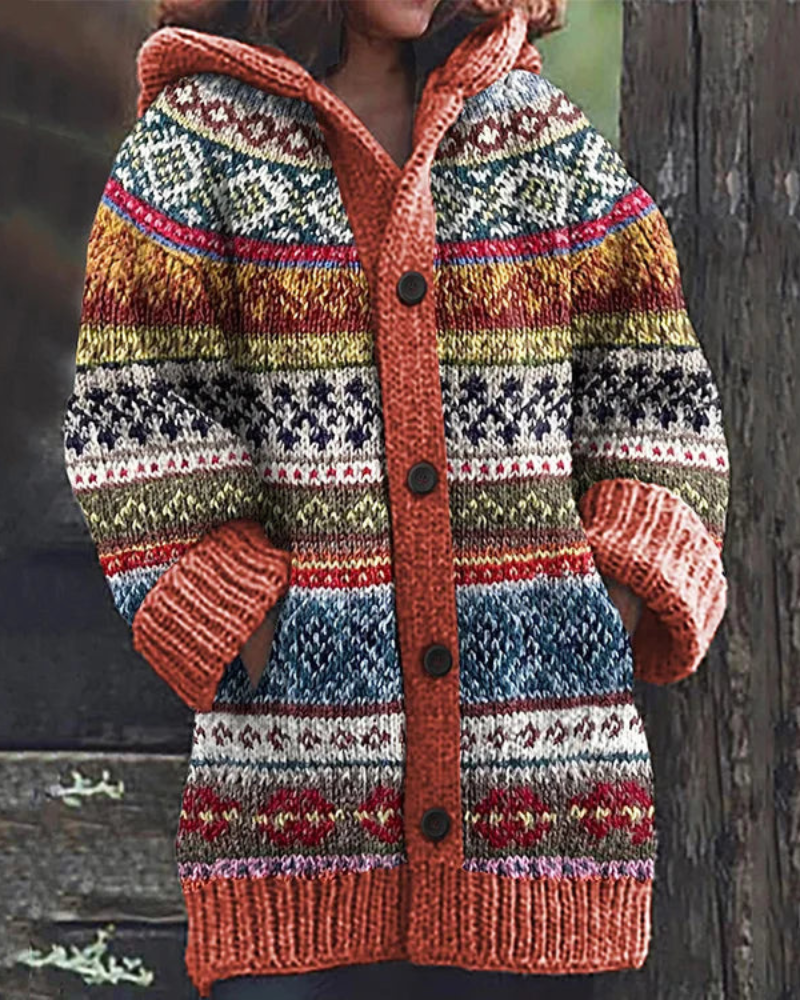 Street-Wave Cozy Eco Warm Hooded Winter Cardigan For Women, Soft Knit Comfort Everyday