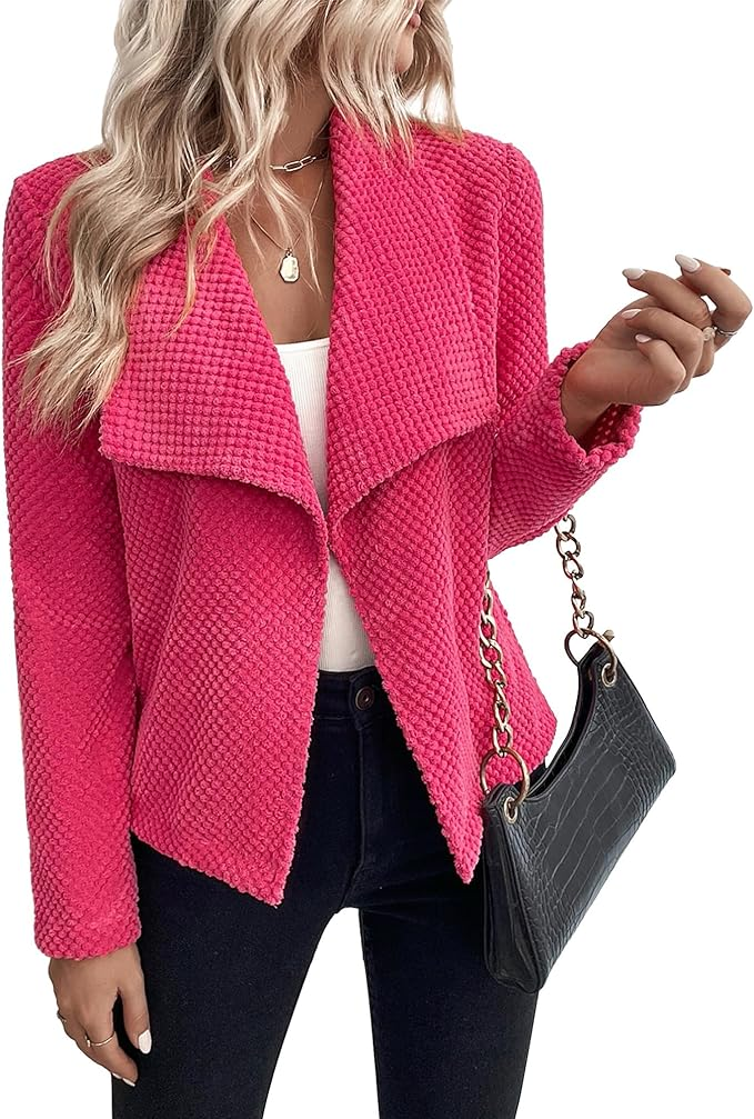 Street Wave Structured Blazer With Large Lapel Pink For Women Elegant Modern And Versatile