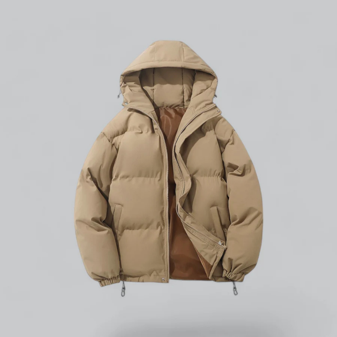 Street-Wave Winter Down Jacket With Hood And Zip Closure, Ultra Warm Puffer Coat For Men Timeless Design