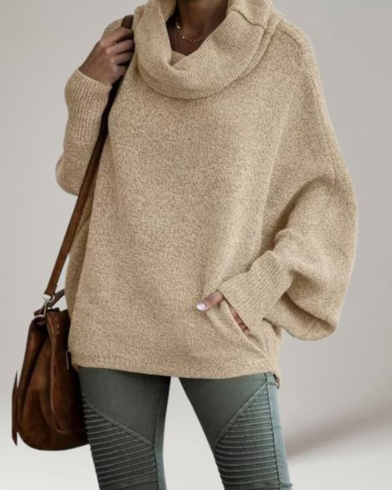 Street-wave Oversized Turtleneck Knit Sweater For Women Cozy Lightweight Comfort Chic Modern Style