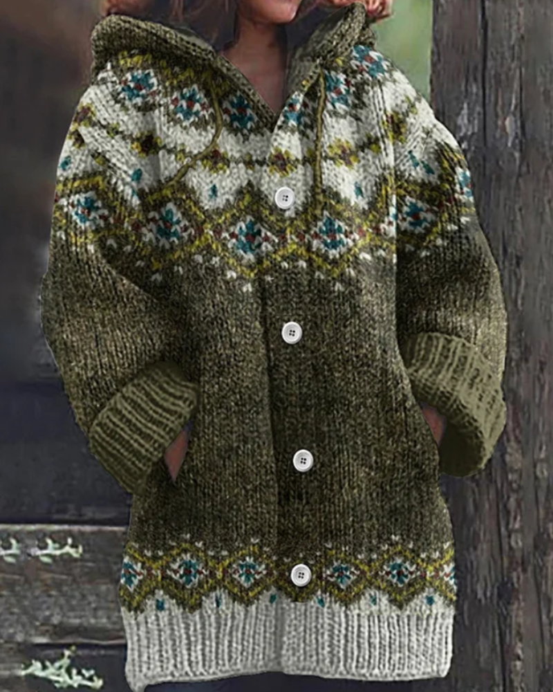 Street-Wave Cozy Eco Warm Hooded Winter Cardigan For Women, Soft Knit Comfort Everyday