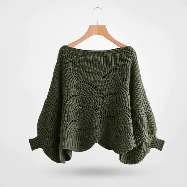 Street-Wave Batwing Knit Pullover For Women Cozy Chic Versatile Winter Must-Have Sweater