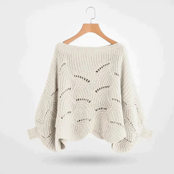 Street-Wave Batwing Knit Pullover For Women Cozy Chic Versatile Winter Must-Have Sweater