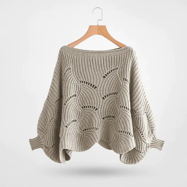 Street-Wave Batwing Knit Pullover For Women Cozy Chic Versatile Winter Must-Have Sweater