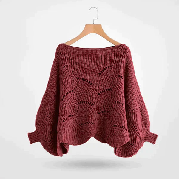 Street-Wave Batwing Knit Pullover For Women Cozy Chic Versatile Winter Must-Have Sweater