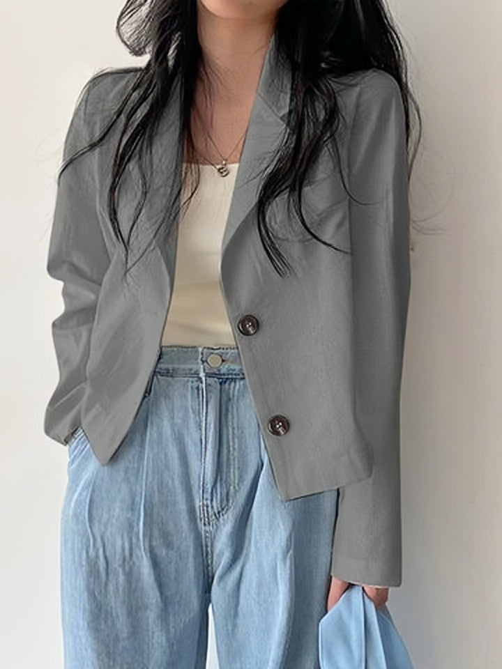 Street-wave White Blazer For Women, Effortless Chic Winter Jacket, Versatile Layering