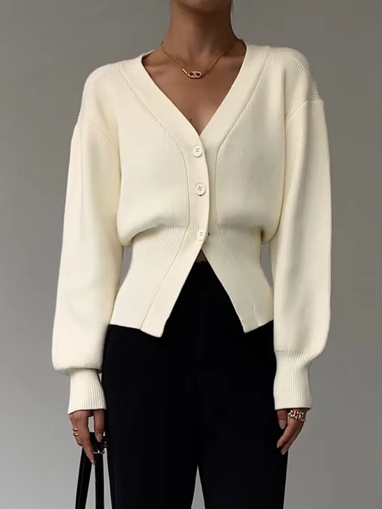Streetwave V Neck Knit Cardigan With Button Front For Women Timeless Chic Versatile Everyday Wear