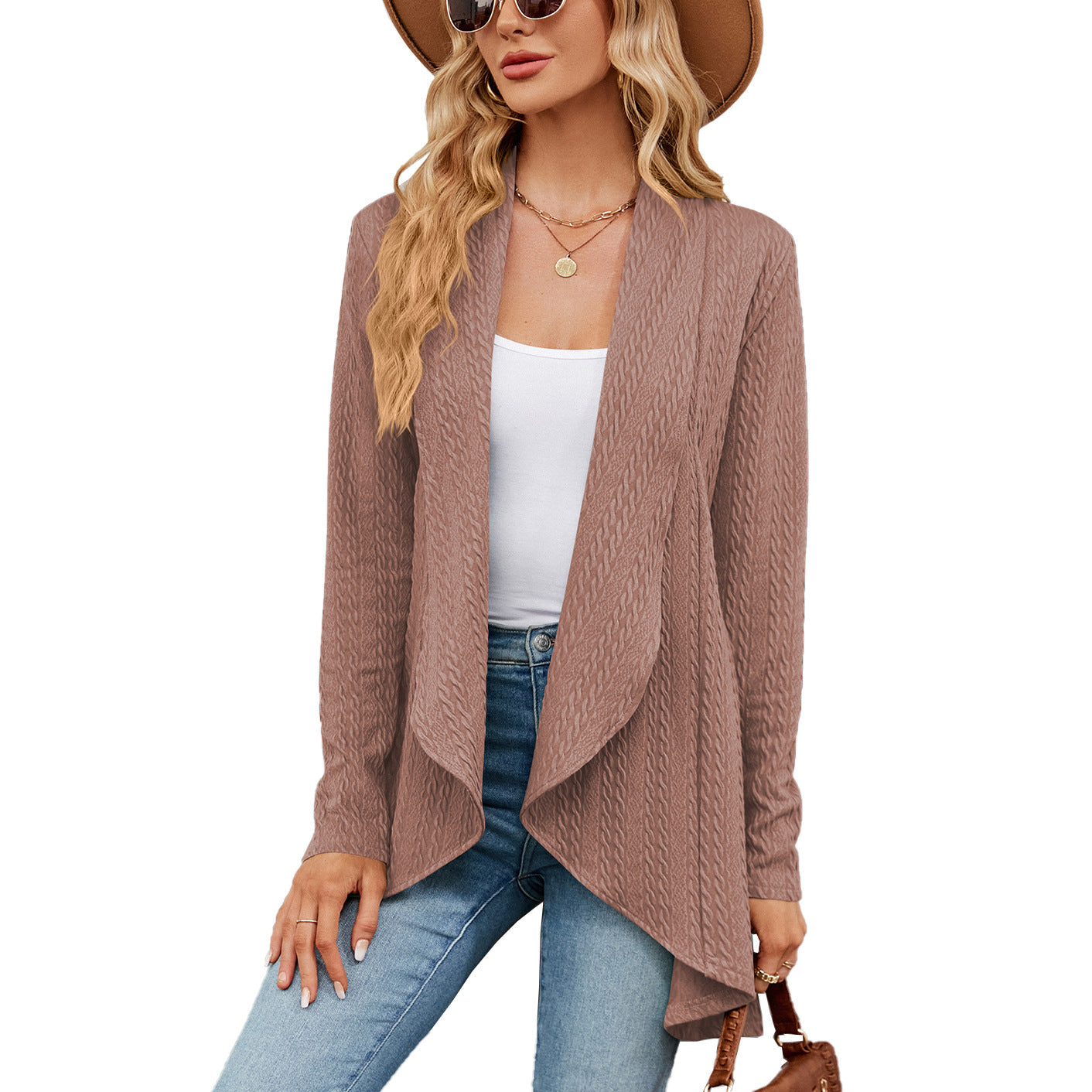 Streetwave Women's Waterfall Open Front Cardigan Knit Layer For Effortless Chic All Day Comfort