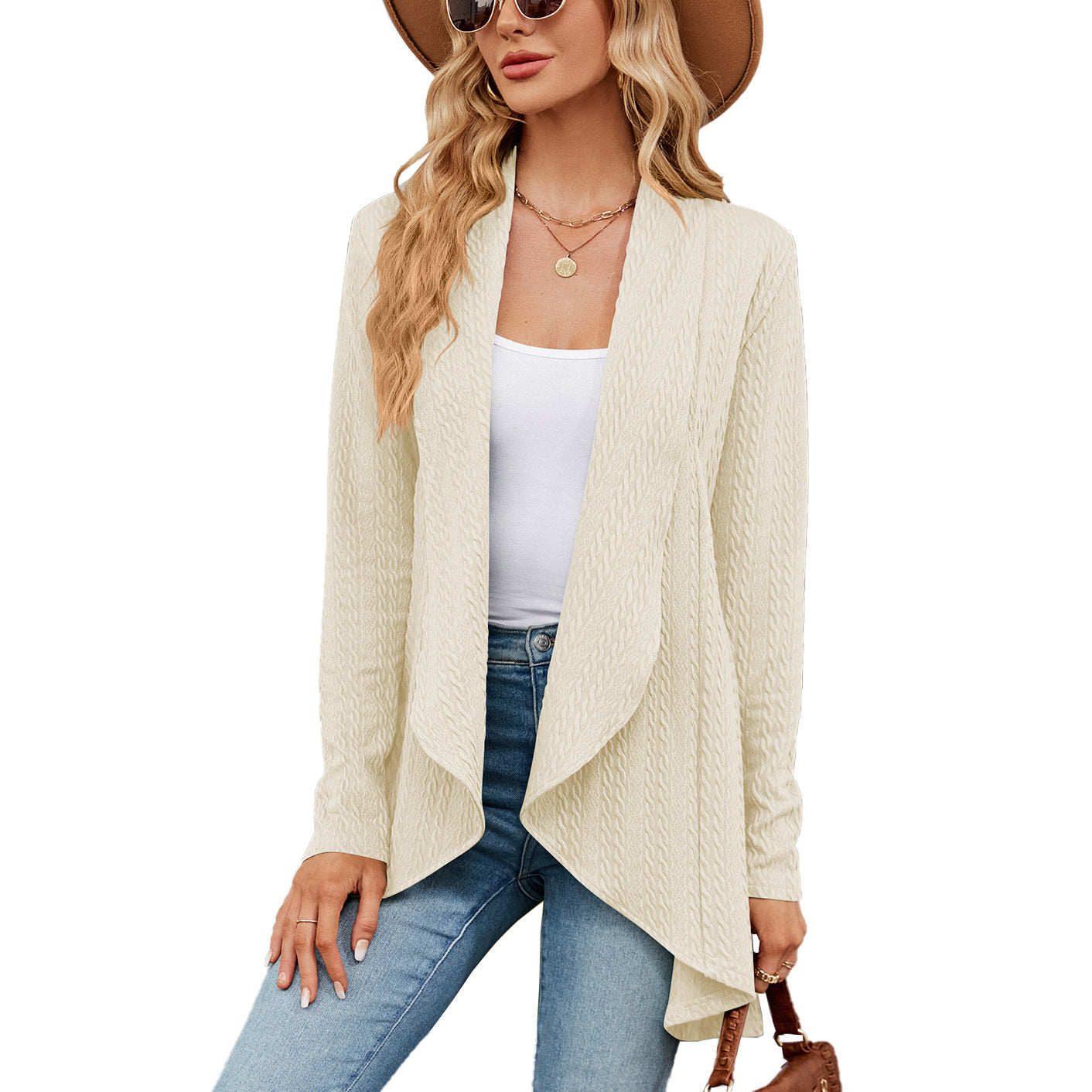Streetwave Women's Waterfall Open Front Cardigan Knit Layer For Effortless Chic All Day Comfort